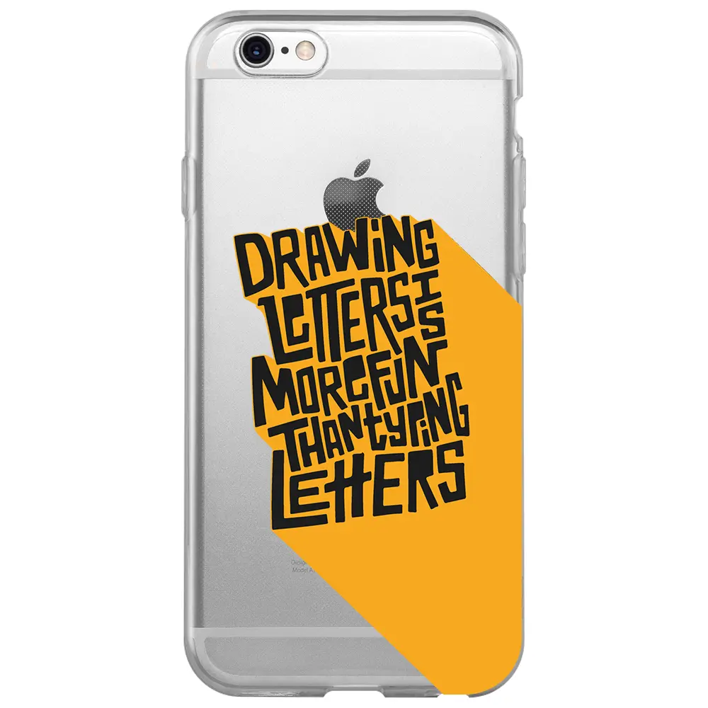 Apple iPhone 6S Şeffaf Telefon Kılıfı - Drawing Letters
