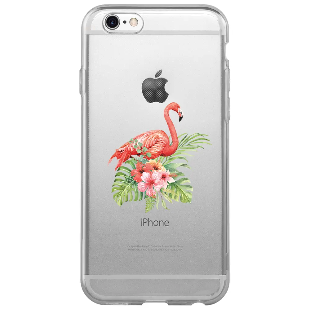 Apple iPhone 6S Şeffaf Telefon Kılıfı - Flamingo
