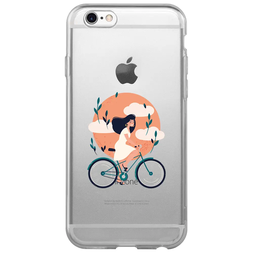 Apple iPhone 6S Şeffaf Telefon Kılıfı - Flying On The Bike