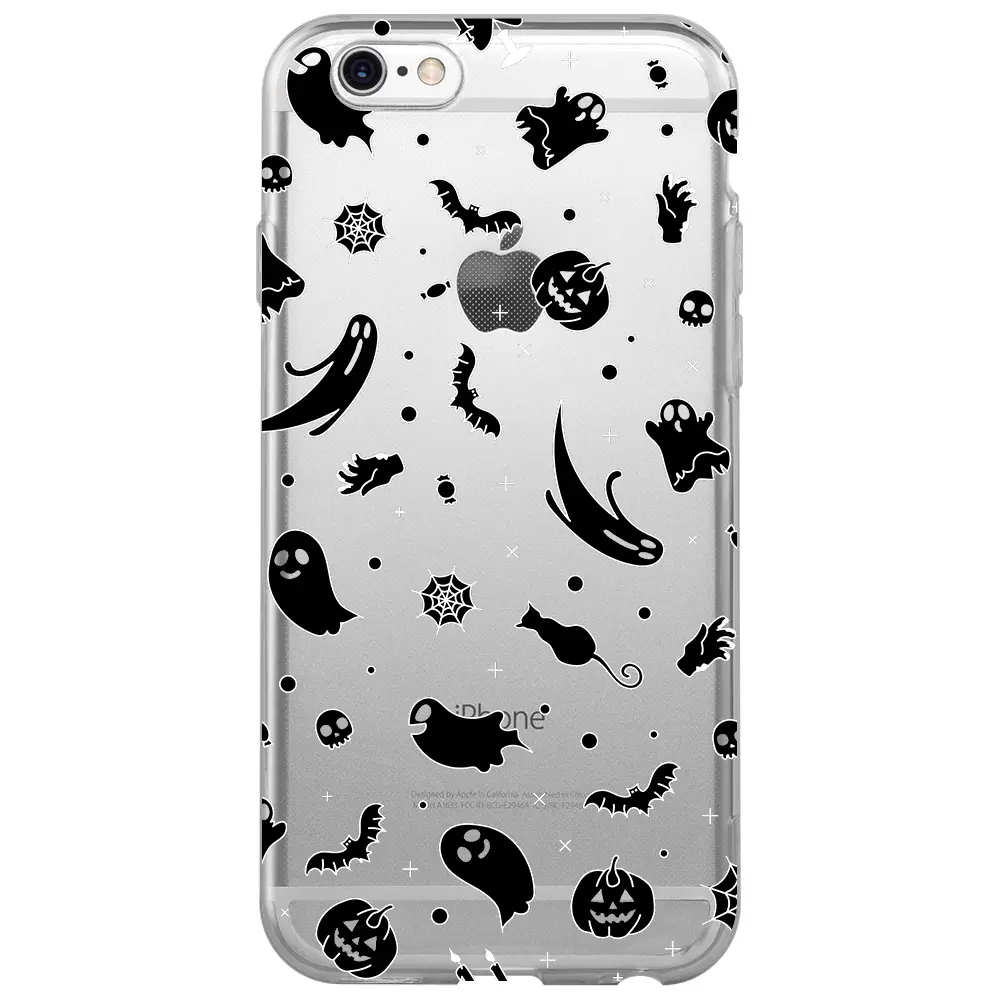 Apple iPhone 6S Şeffaf Telefon Kılıfı - Halloween Black