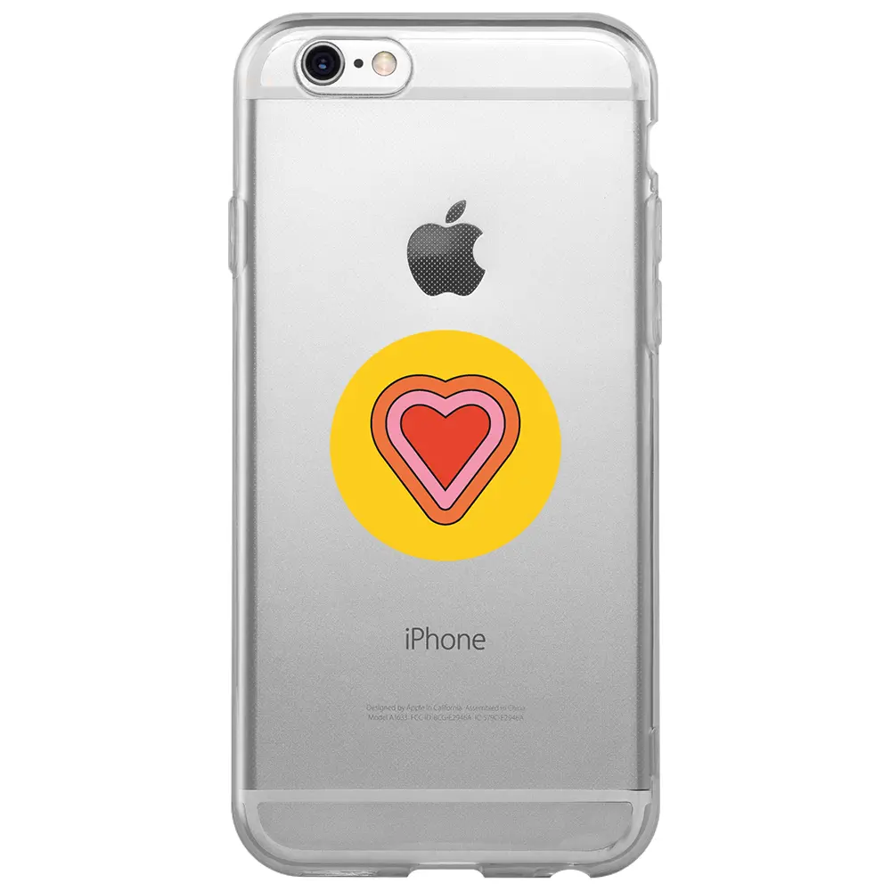 Apple iPhone 6S Şeffaf Telefon Kılıfı - Kalp