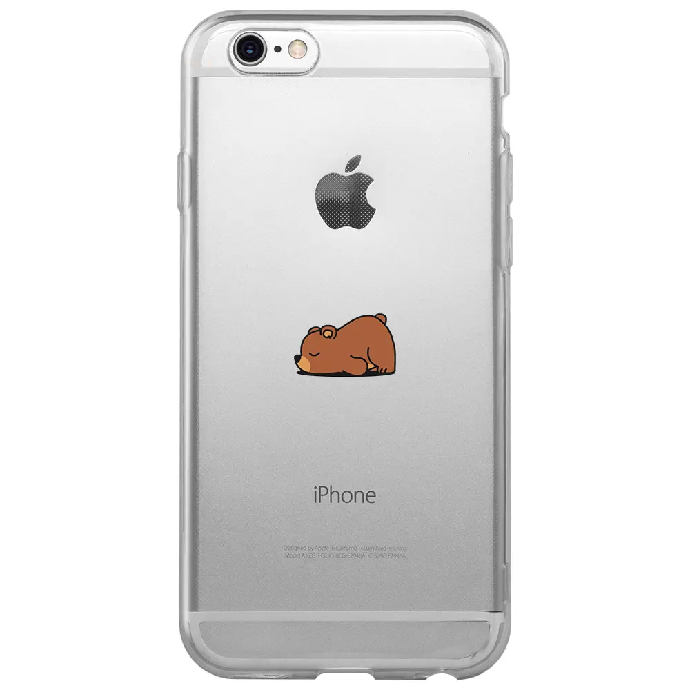 Apple iPhone 6S Şeffaf Telefon Kılıfı - Lazy Bear