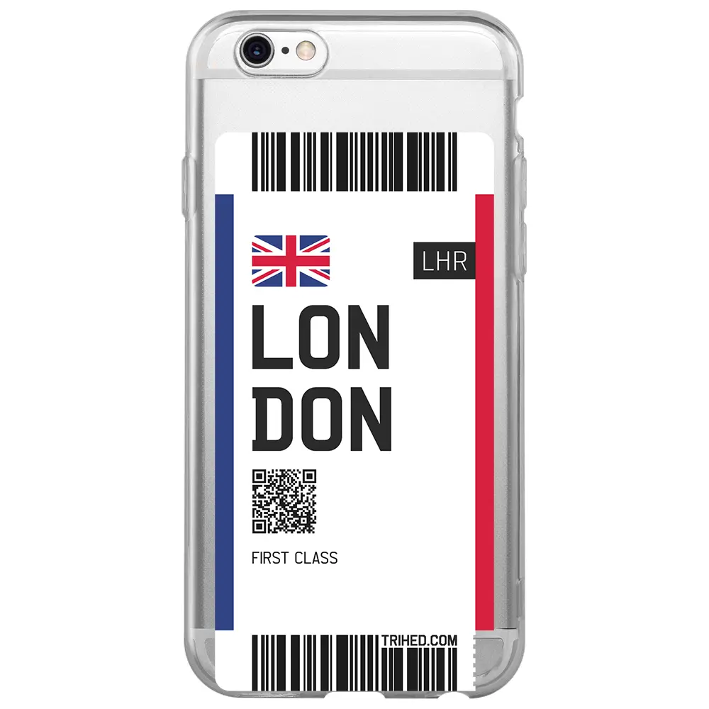 Apple iPhone 6S Şeffaf Telefon Kılıfı - London Bileti