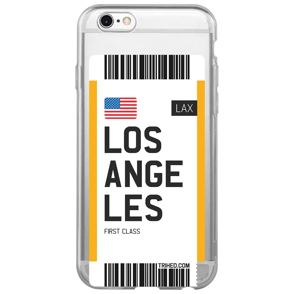Apple iPhone 6S Şeffaf Telefon Kılıfı - Los Angeles Bileti