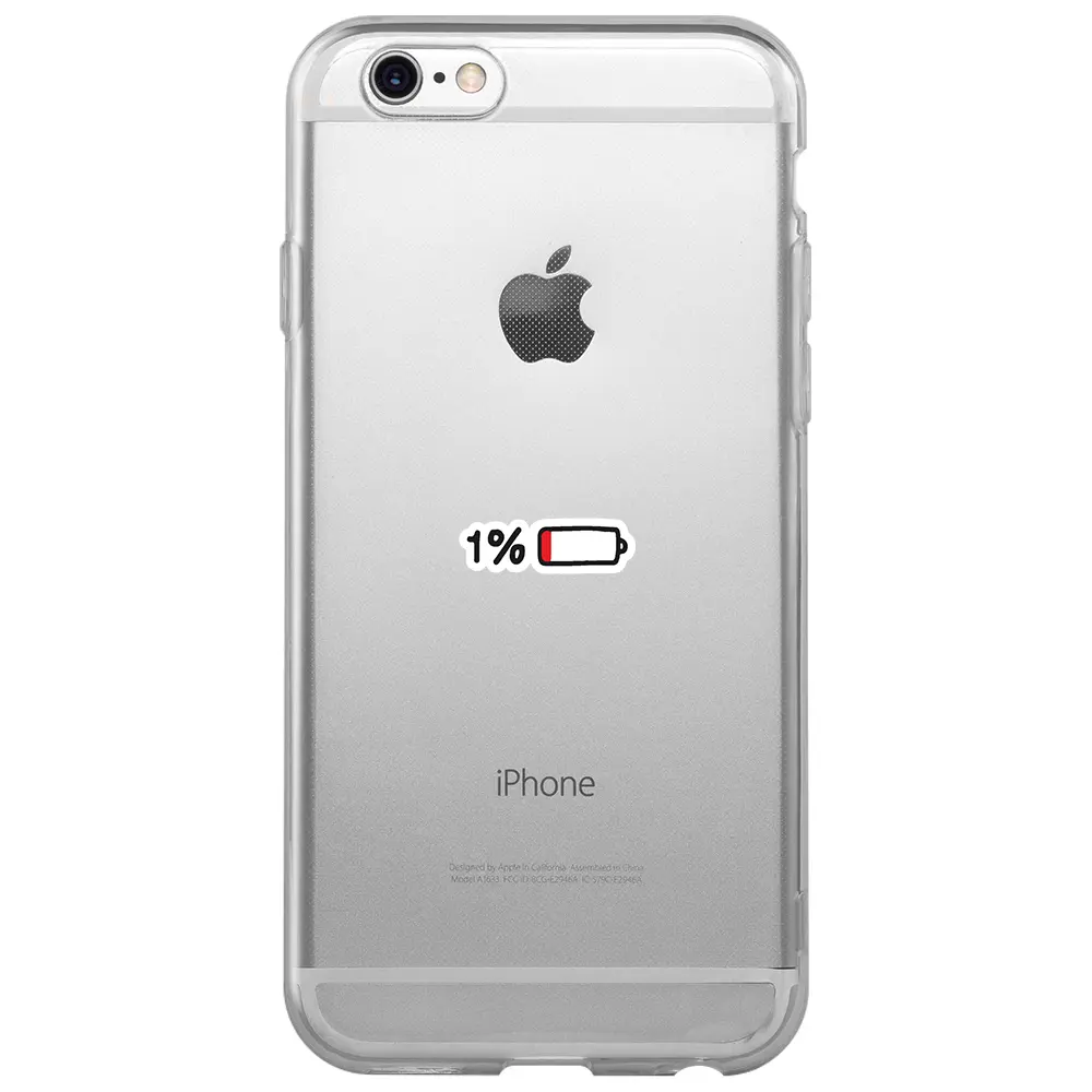Apple iPhone 6S Şeffaf Telefon Kılıfı - Low Charge
