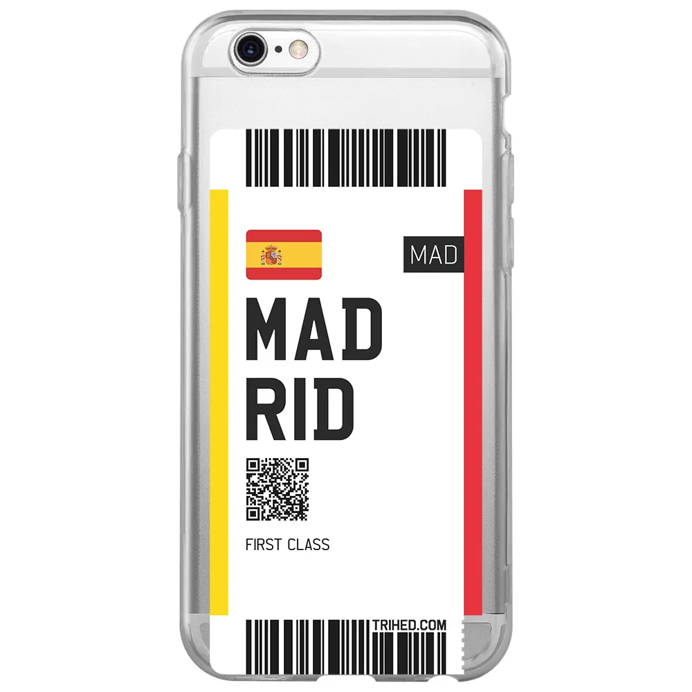 Apple iPhone 6S Şeffaf Telefon Kılıfı - Madrid Bileti