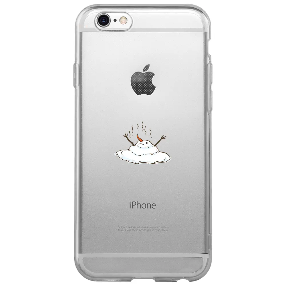Apple iPhone 6S Şeffaf Telefon Kılıfı - Melting Snowman