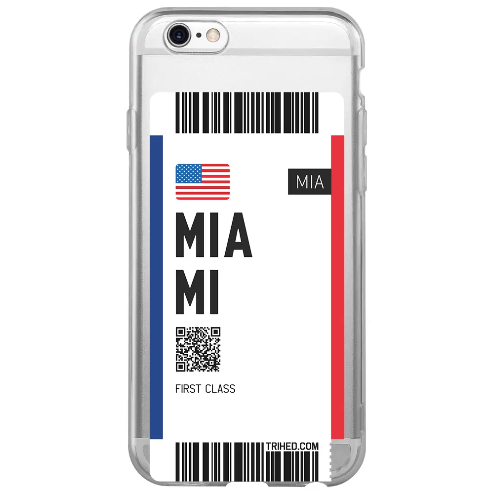 Apple iPhone 6S Şeffaf Telefon Kılıfı - Miami Bileti