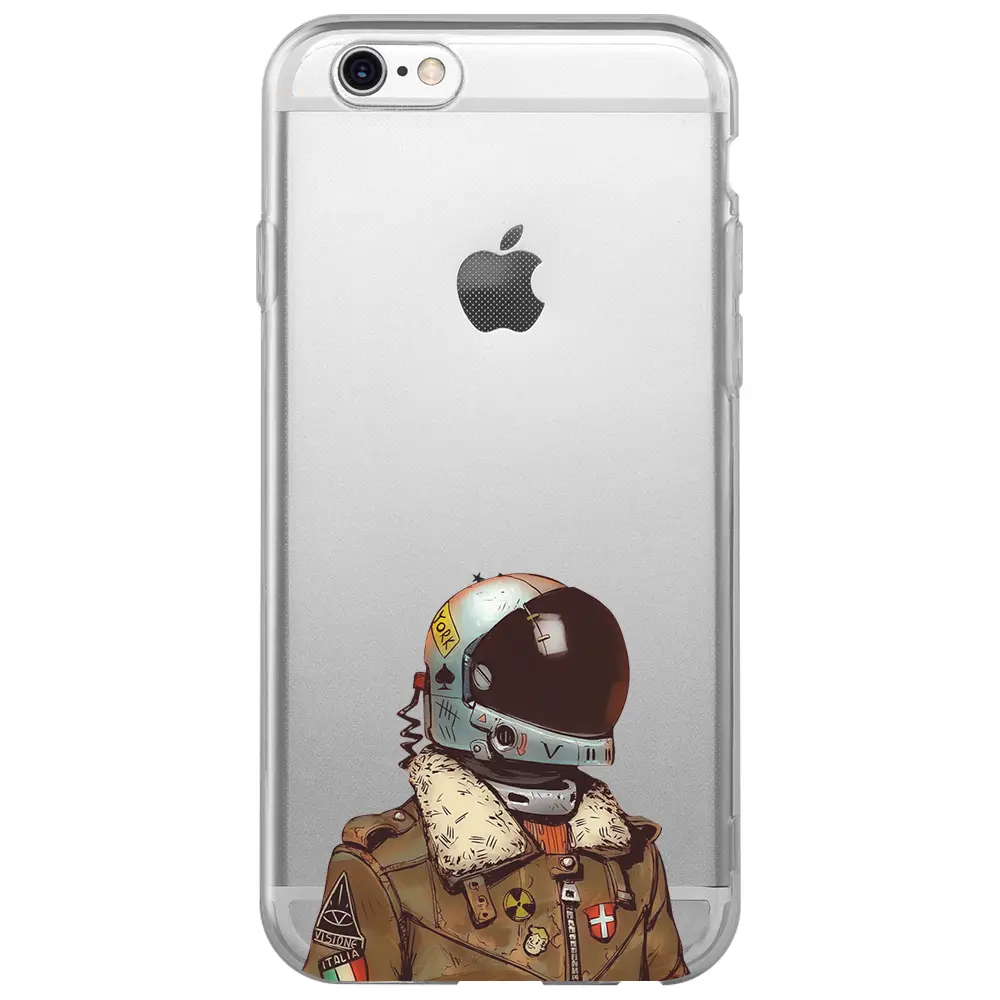 Apple iPhone 6S Şeffaf Telefon Kılıfı - Motorcycle Man