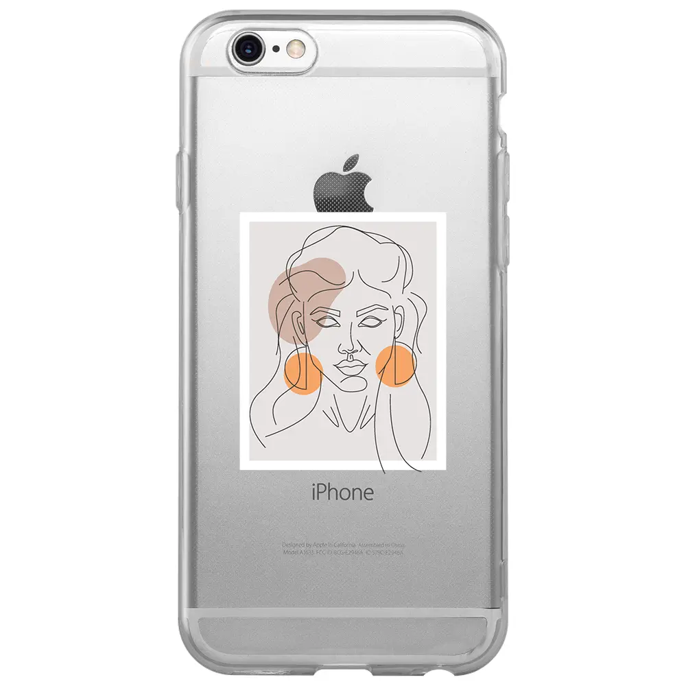 Apple iPhone 6S Şeffaf Telefon Kılıfı - Orange Earrings