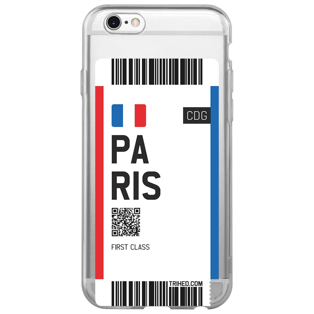 Apple iPhone 6S Şeffaf Telefon Kılıfı - Paris Bileti