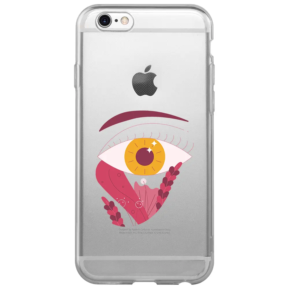 Apple iPhone 6S Şeffaf Telefon Kılıfı - Sarı Göz