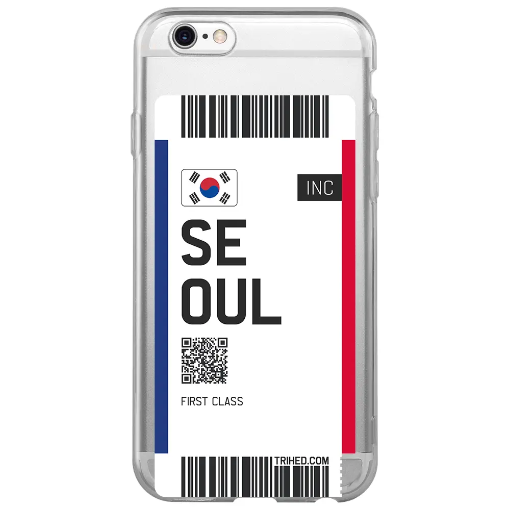 Apple iPhone 6S Şeffaf Telefon Kılıfı - Seoul Bileti