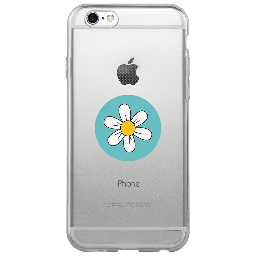 Apple iPhone 6S Şeffaf Telefon Kılıfı - Single Daisy