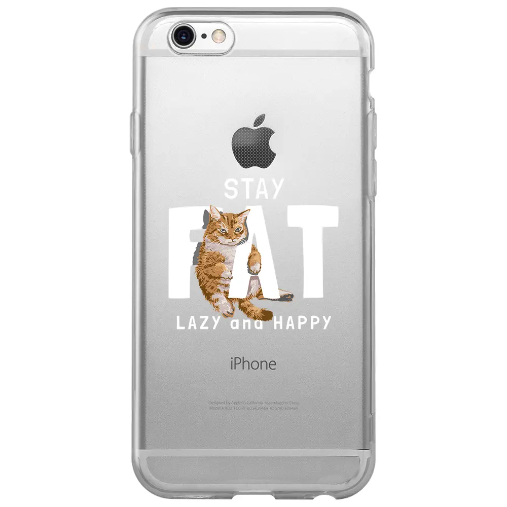 Apple iPhone 6S Şeffaf Telefon Kılıfı - Şişman Kedi