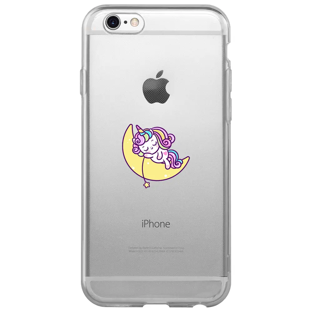 Apple iPhone 6S Şeffaf Telefon Kılıfı - Sleepy Unicorn