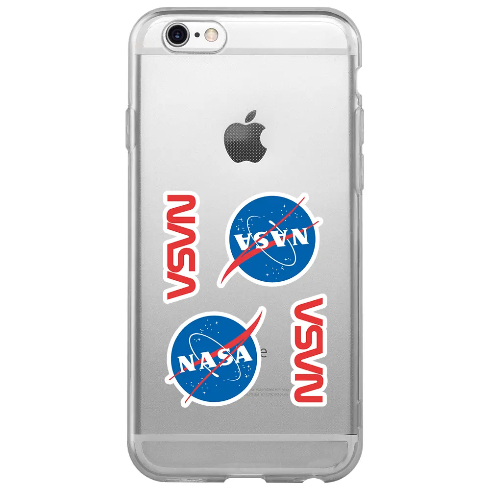 Apple iPhone 6S Şeffaf Telefon Kılıfı - Space Station