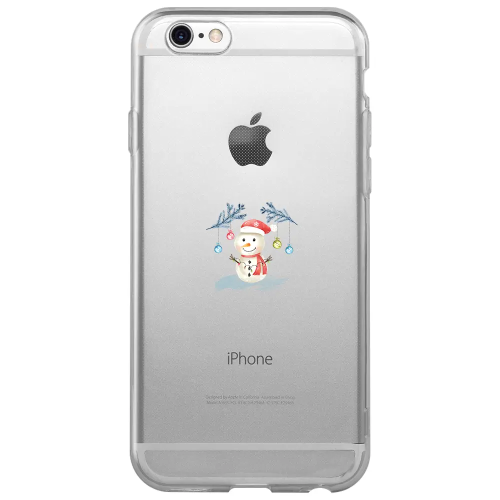 Apple iPhone 6S Şeffaf Telefon Kılıfı - Sugar Snowman