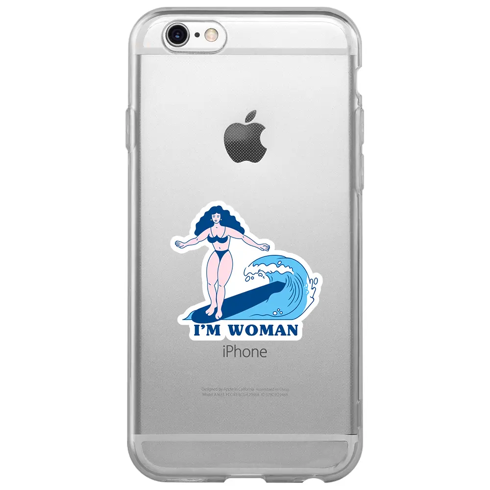 Apple iPhone 6S Şeffaf Telefon Kılıfı - Surf Queen