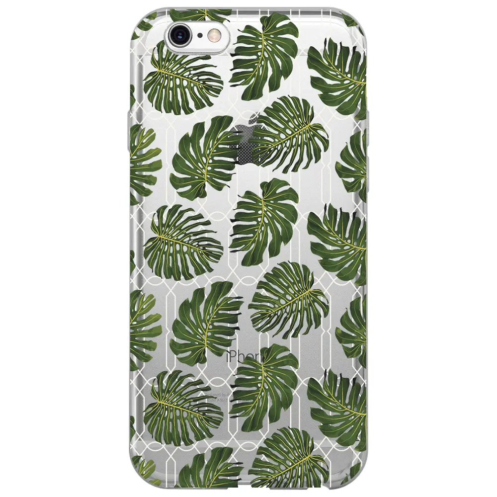 Apple iPhone 6S Şeffaf Telefon Kılıfı - Tropik Leaf