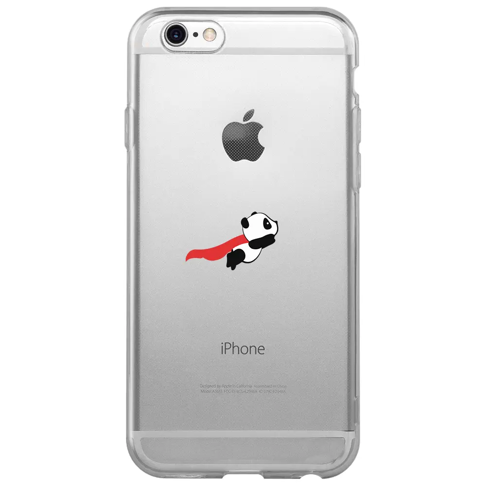 Apple iPhone 6S Şeffaf Telefon Kılıfı - Uçan Panda
