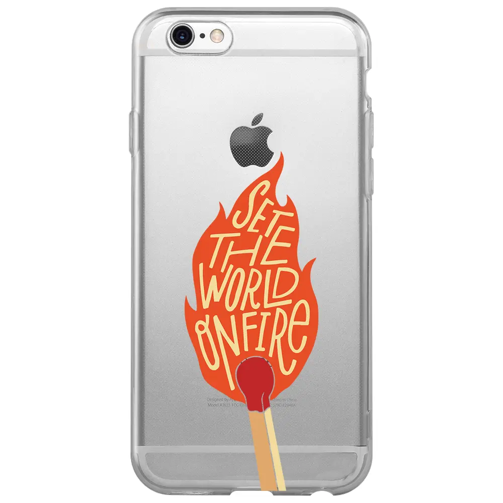 Apple iPhone 6S Şeffaf Telefon Kılıfı - World on Fire