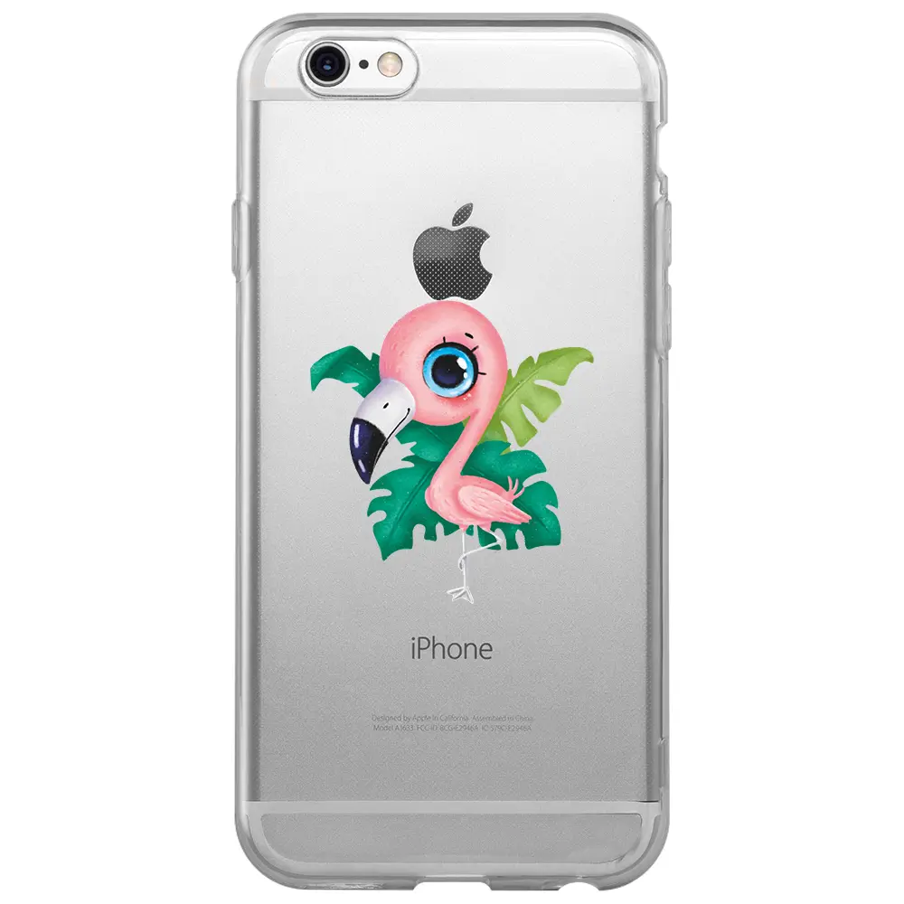 Apple iPhone 6S Şeffaf Telefon Kılıfı - Yavru Flamingo