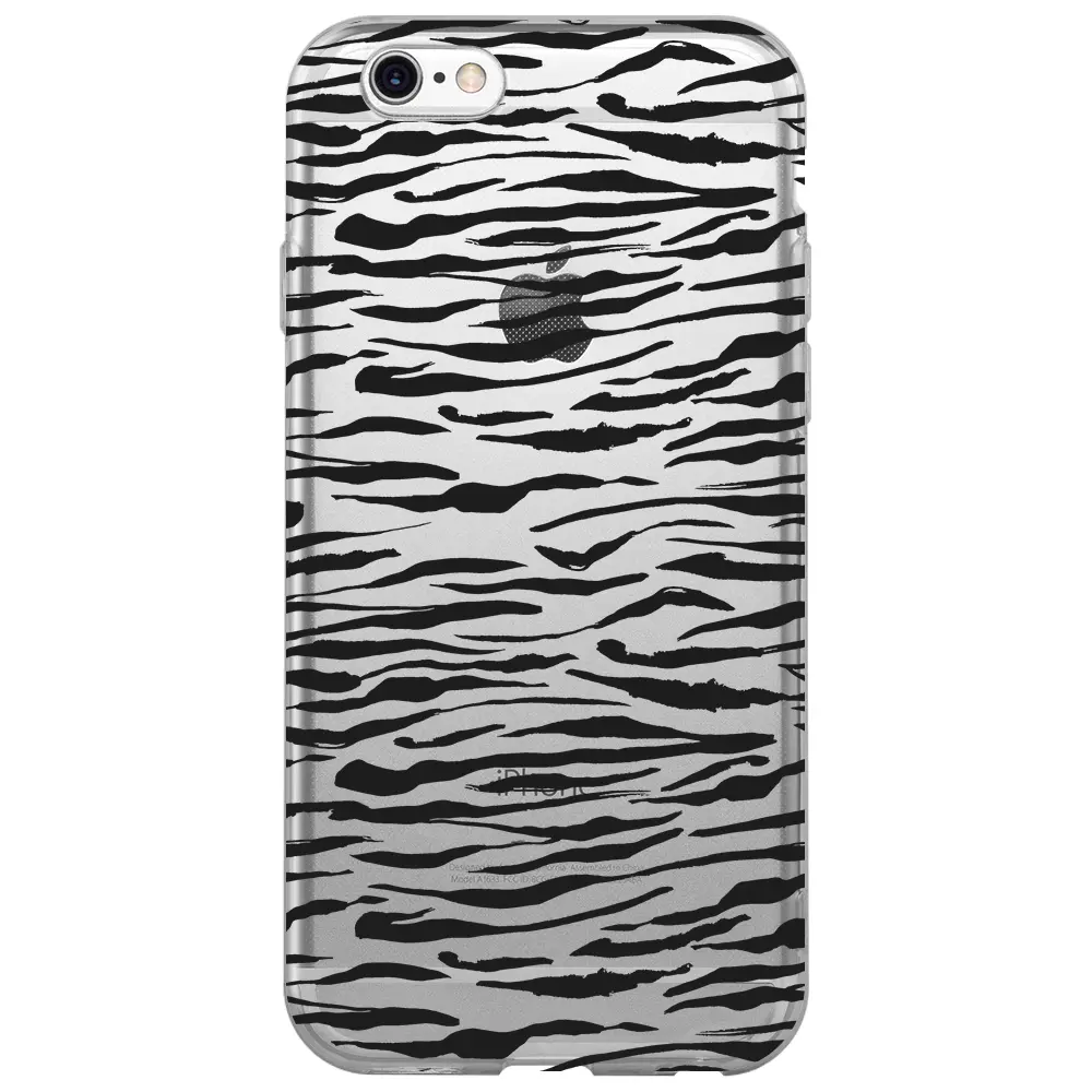 Apple iPhone 6S Şeffaf Telefon Kılıfı - Zebra