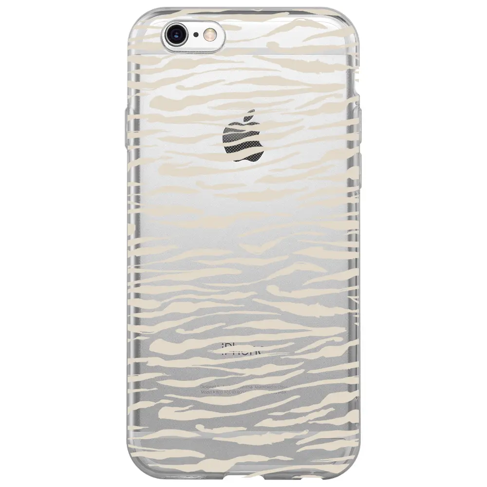 Apple iPhone 6S Şeffaf Telefon Kılıfı - Zebra Sepya