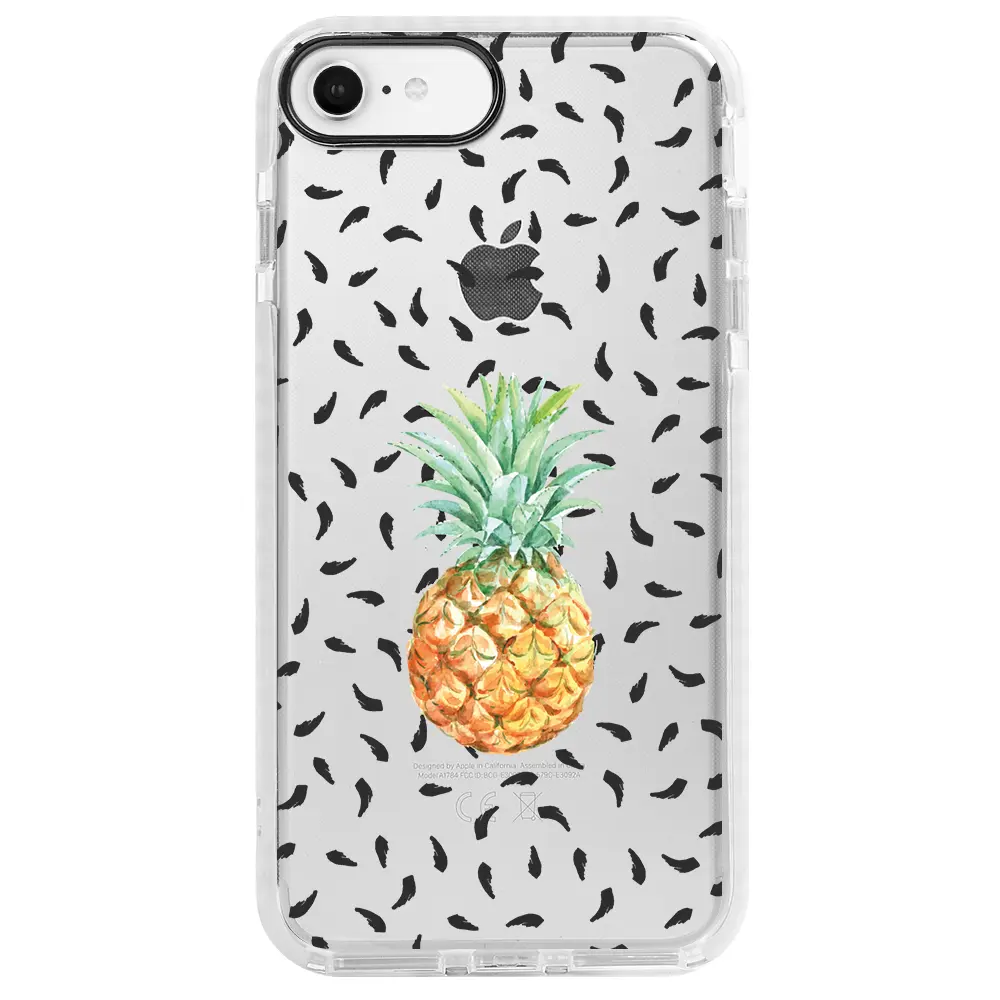 Apple iPhone 7 Beyaz Impact Premium Telefon Kılıfı - Ananas
