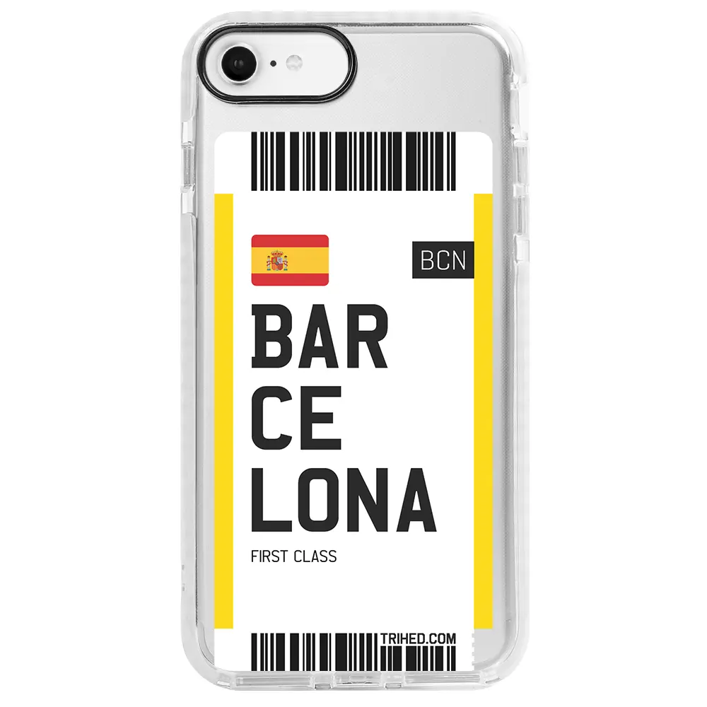 Apple iPhone 7 Beyaz Impact Premium Telefon Kılıfı - Barcelona Bileti