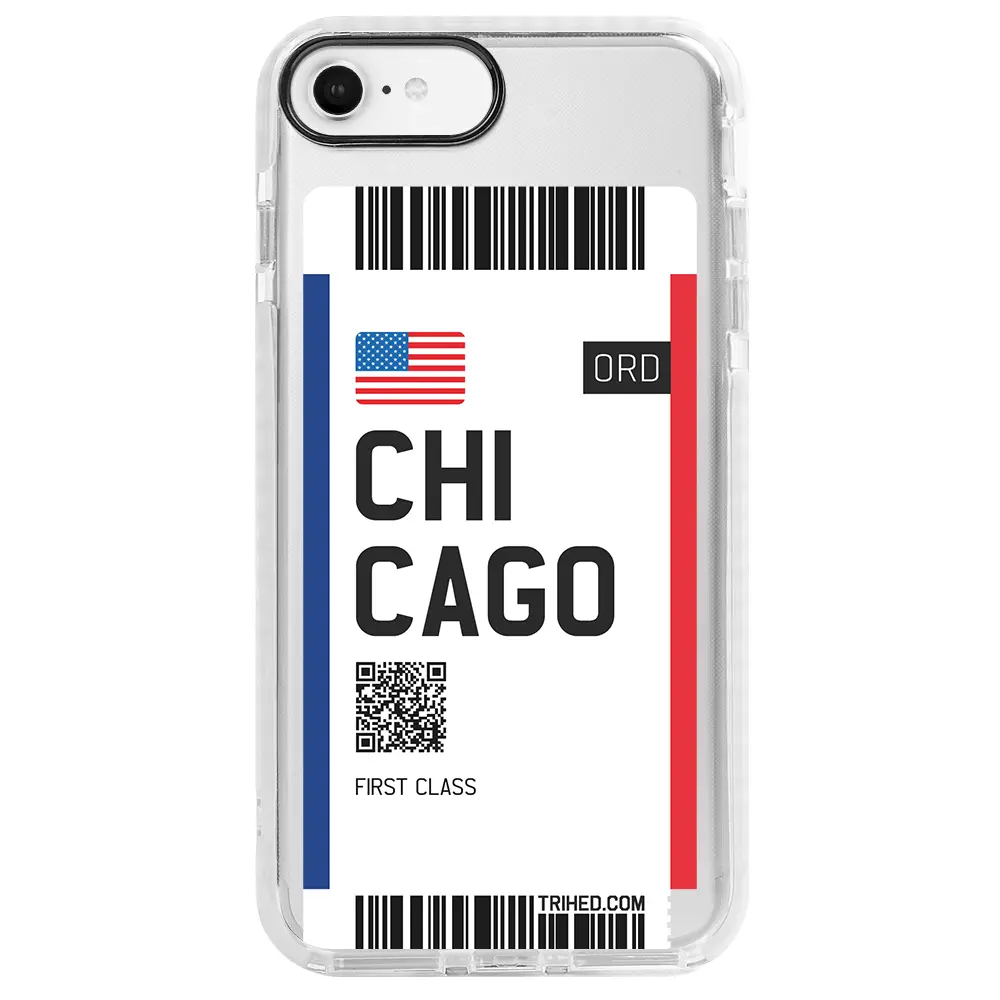 Apple iPhone 7 Beyaz Impact Premium Telefon Kılıfı - Chicago Bileti