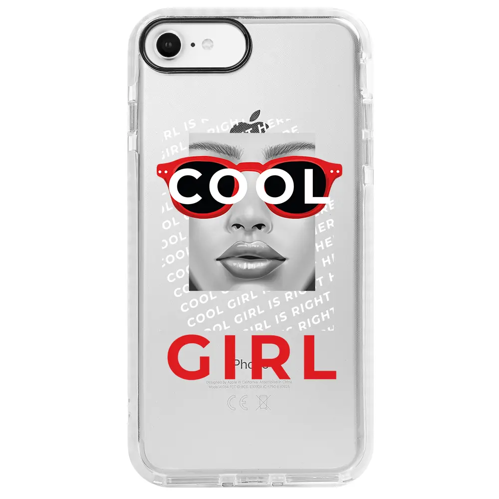 Apple iPhone 7 Beyaz Impact Premium Telefon Kılıfı - Cool Girl