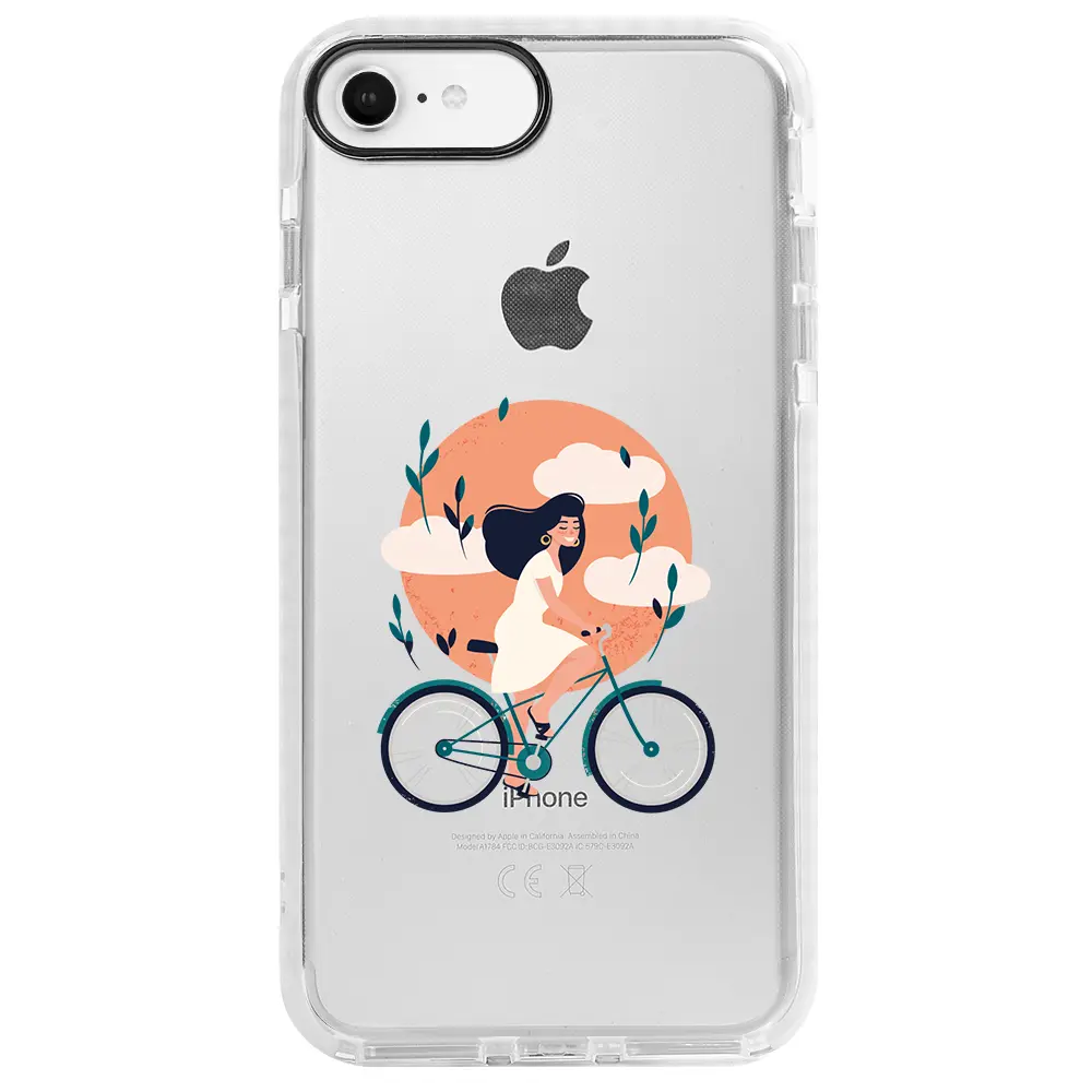 Apple iPhone 7 Beyaz Impact Premium Telefon Kılıfı - Flying On The Bike