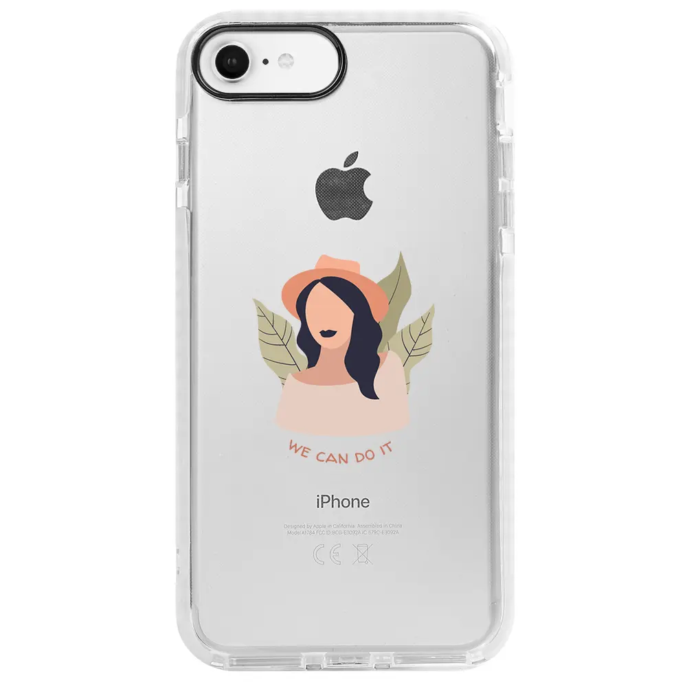 Apple iPhone 7 Beyaz Impact Premium Telefon Kılıfı - Girl Can