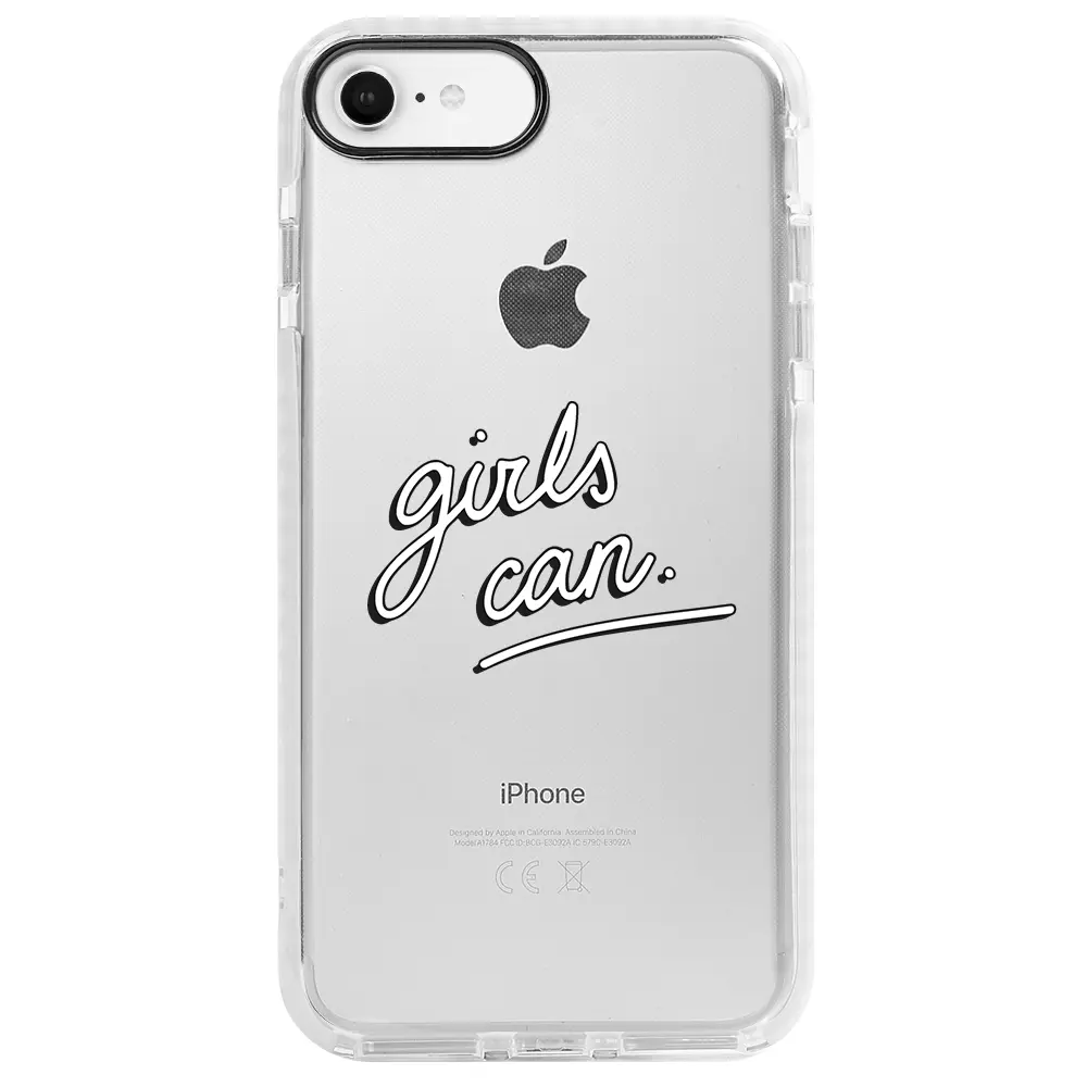Apple iPhone 7 Beyaz Impact Premium Telefon Kılıfı - Girls Can!