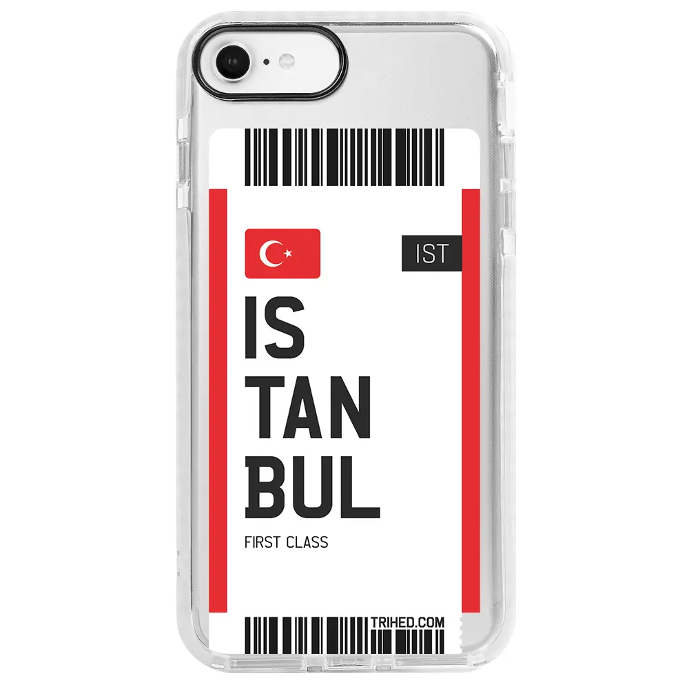 Apple iPhone 7 Beyaz Impact Premium Telefon Kılıfı - İstanbul Bileti