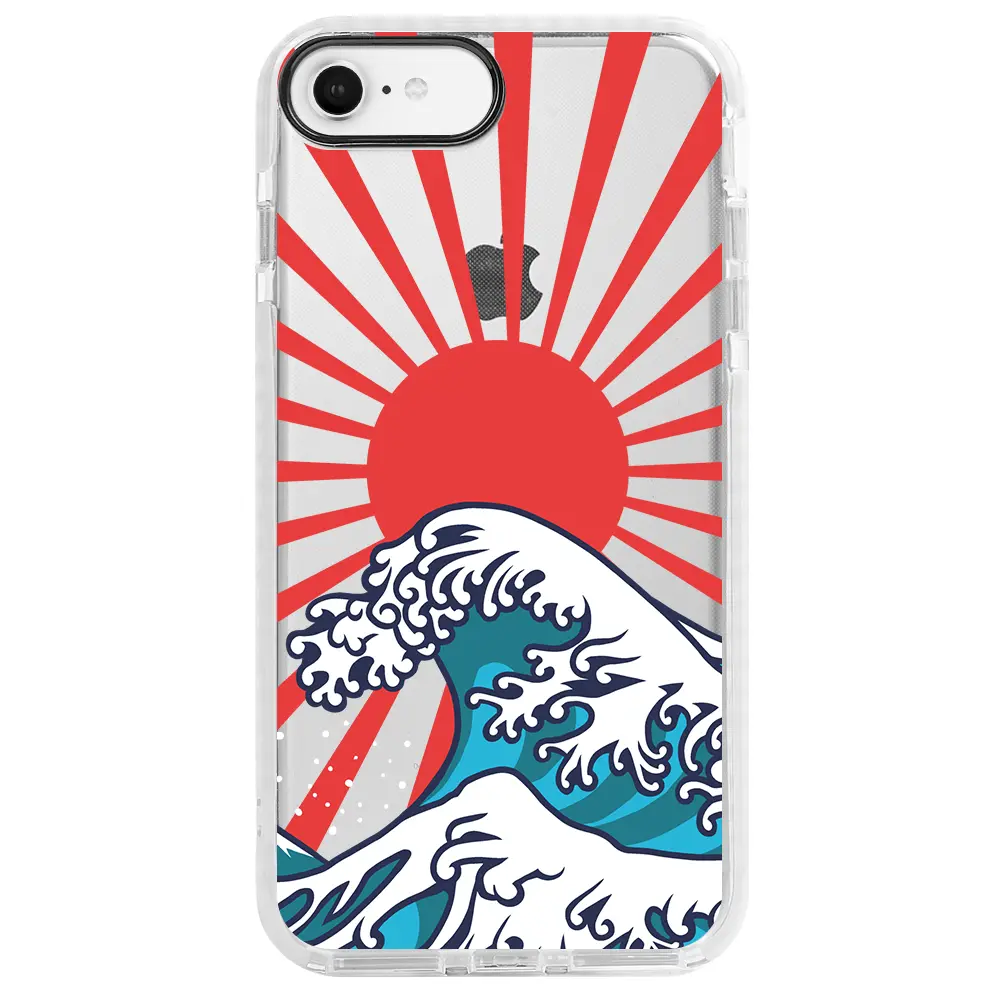 Apple iPhone 7 Beyaz Impact Premium Telefon Kılıfı - Japan Wave