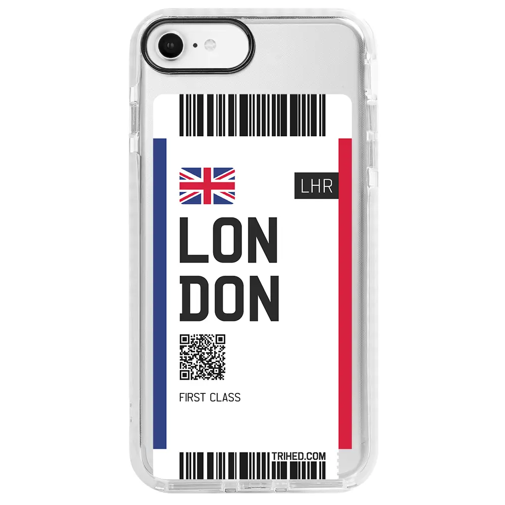 Apple iPhone 7 Beyaz Impact Premium Telefon Kılıfı - London Bileti