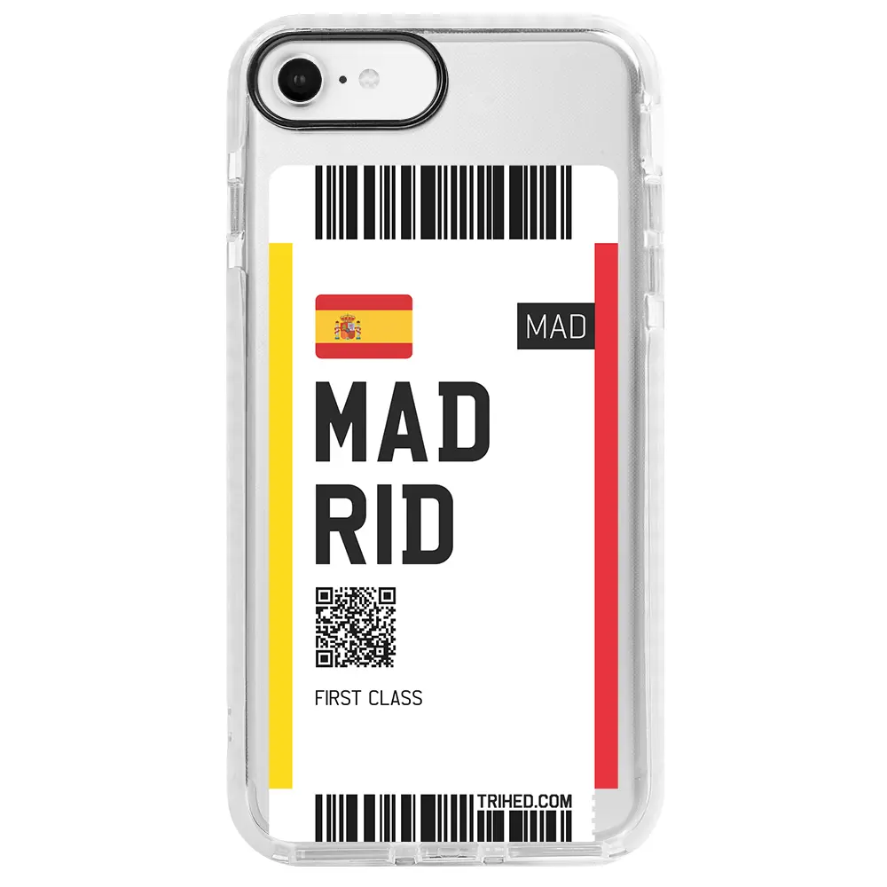 Apple iPhone 7 Beyaz Impact Premium Telefon Kılıfı - Madrid Bileti