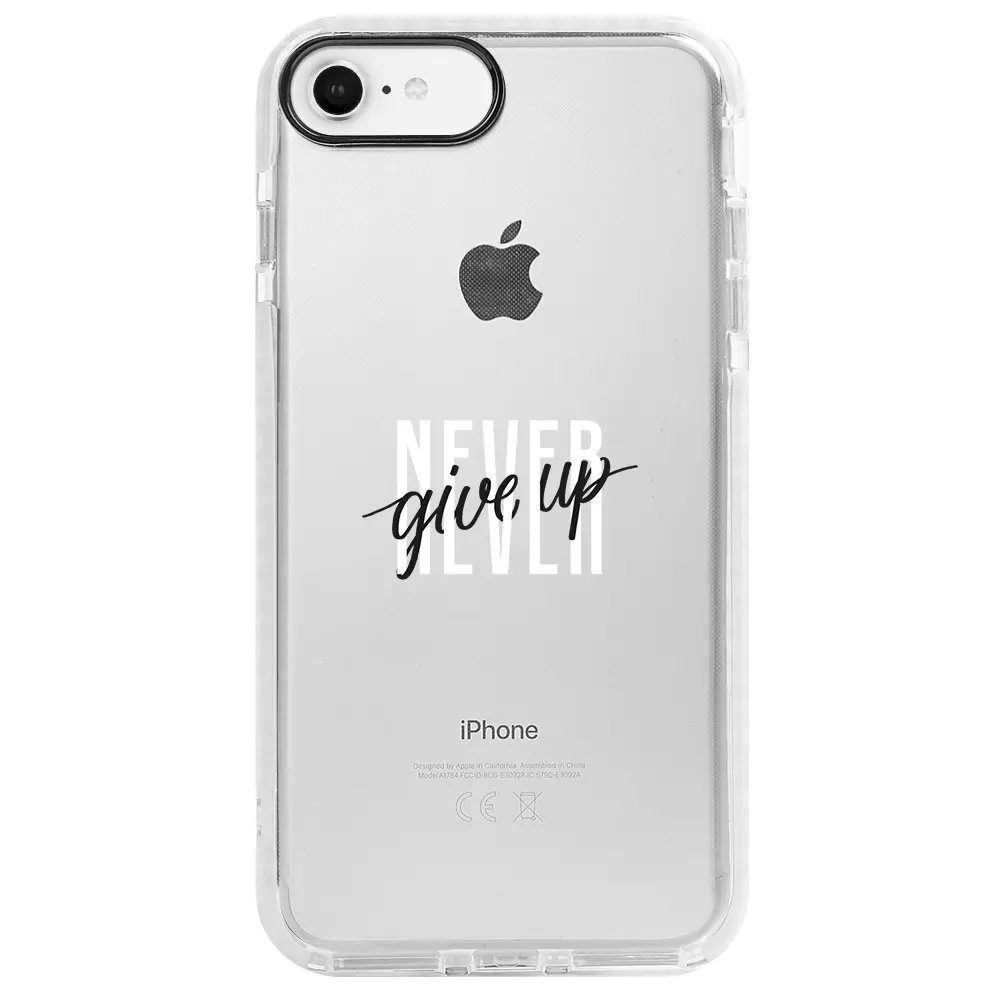 Apple iPhone 7 Beyaz Impact Premium Telefon Kılıfı - Never Give Up 4
