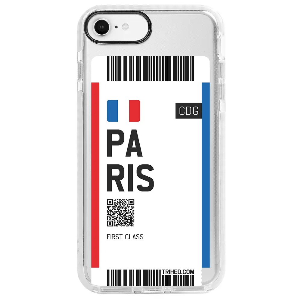Apple iPhone 7 Beyaz Impact Premium Telefon Kılıfı - Paris Bileti