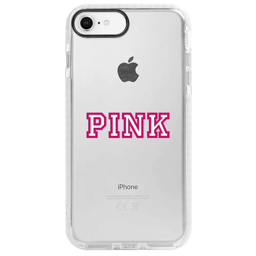 Apple iPhone 7 Beyaz Impact Premium Telefon Kılıfı - Pink