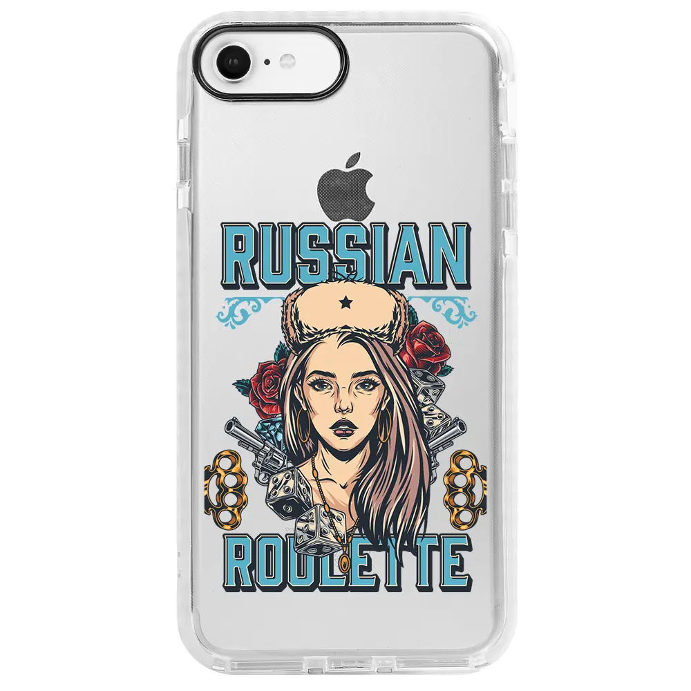 Apple iPhone 7 Beyaz Impact Premium Telefon Kılıfı - Russian Girl