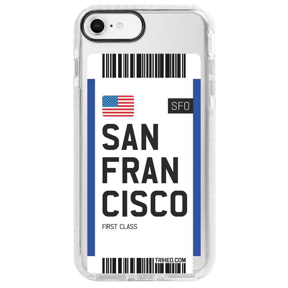 Apple iPhone 7 Beyaz Impact Premium Telefon Kılıfı - San Francisco Bileti