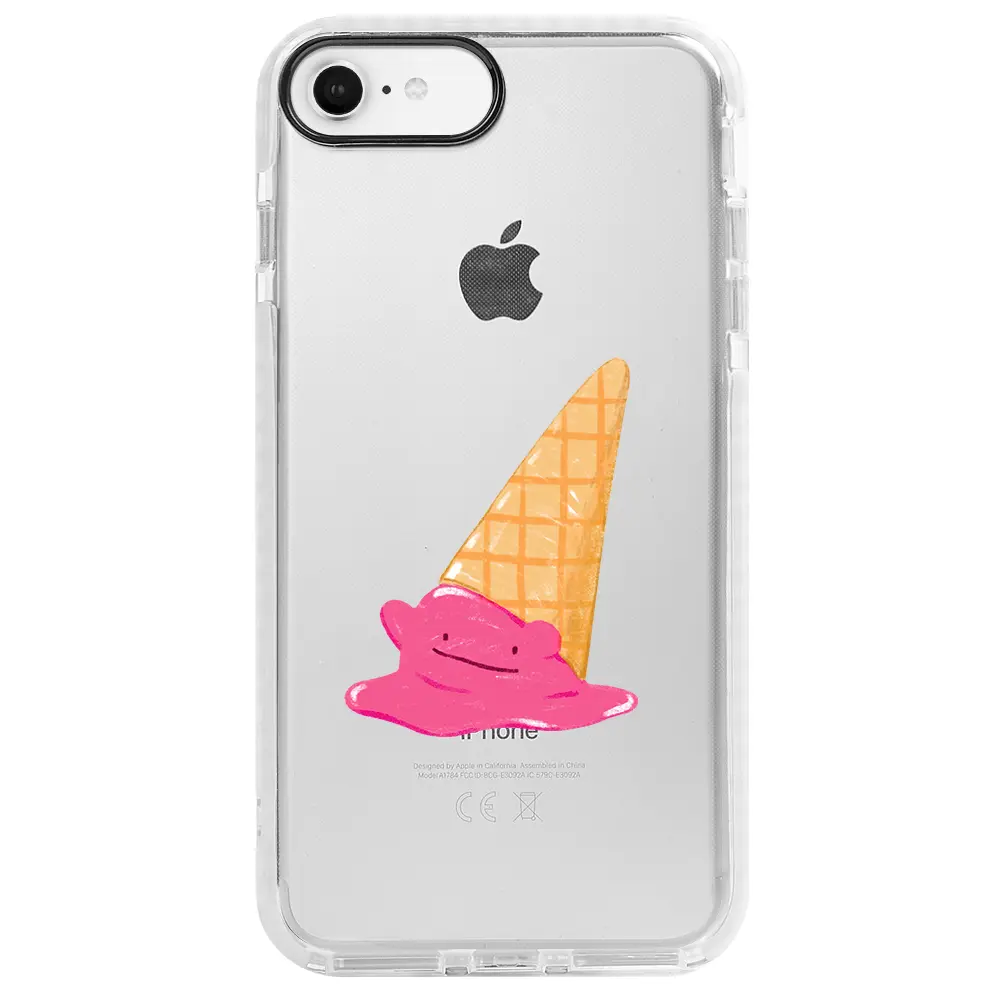 Apple iPhone 7 Beyaz Impact Premium Telefon Kılıfı - Sevimli Dondurma