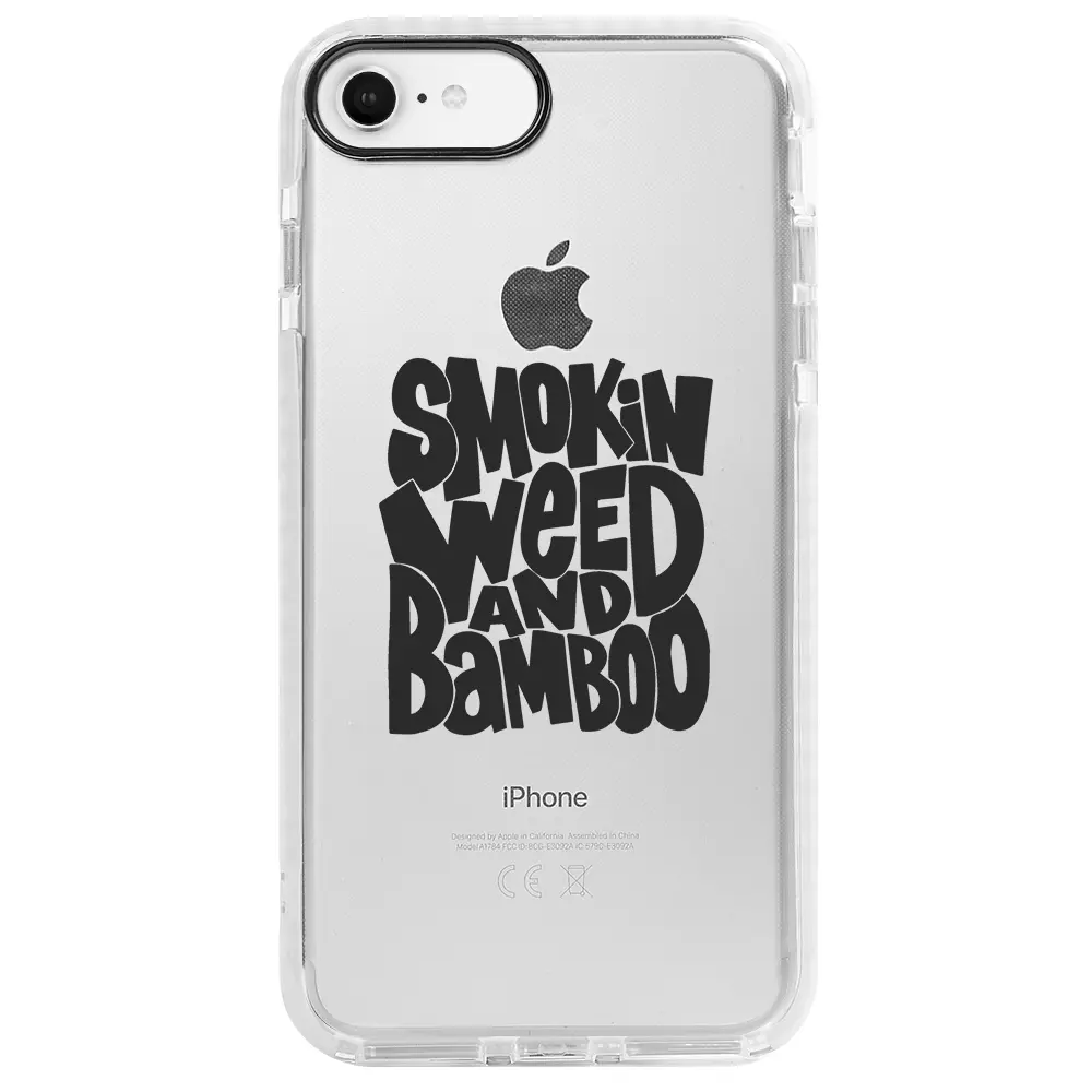 Apple iPhone 7 Beyaz Impact Premium Telefon Kılıfı - Smokin Weed