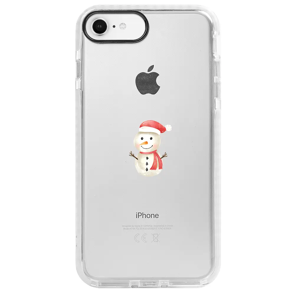Apple iPhone 7 Beyaz Impact Premium Telefon Kılıfı - Snowman