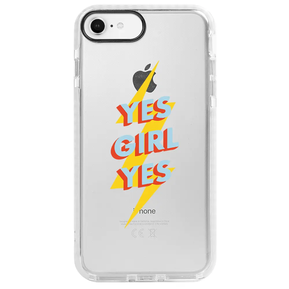 Apple iPhone 7 Beyaz Impact Premium Telefon Kılıfı - Yes Girl