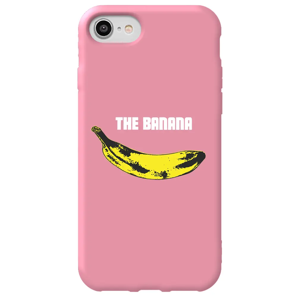 Apple iPhone 7 Pembe Renkli Silikon Telefon Kılıfı - Andy Warhol Banana